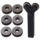 Двойные колеса 0,5 мм 1 мм 2 мм Шаг с 1,5 мм Шаг грубая Диагональ линейной накатки набор инструментов 7