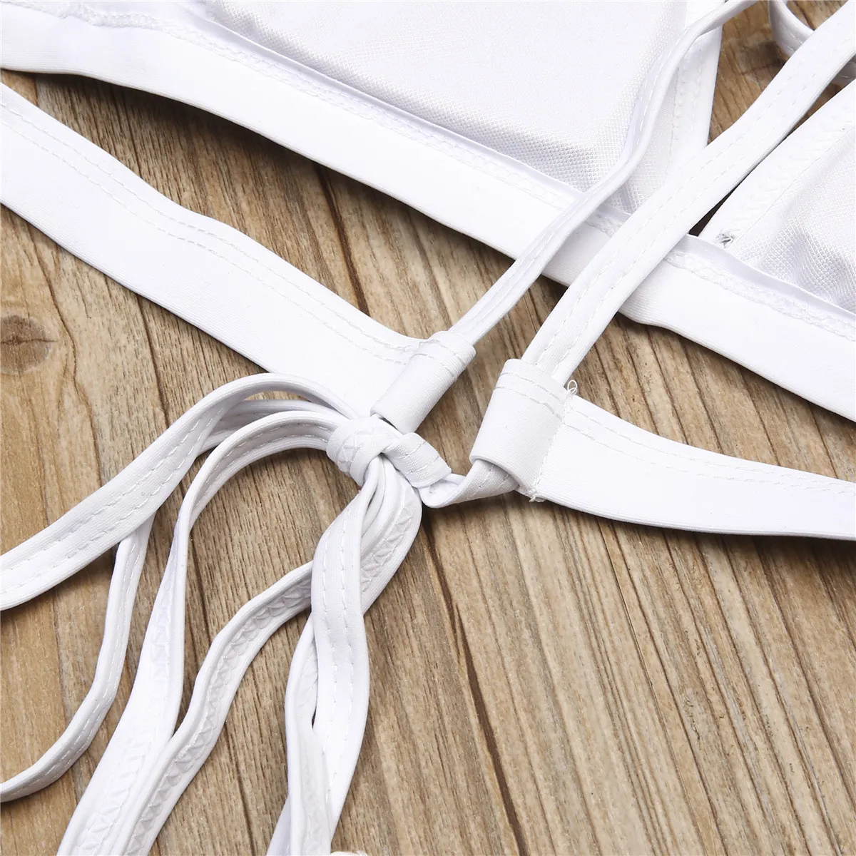 Женский комплект бикини сексуальный бандажный купальник с пуш ап подкладкой