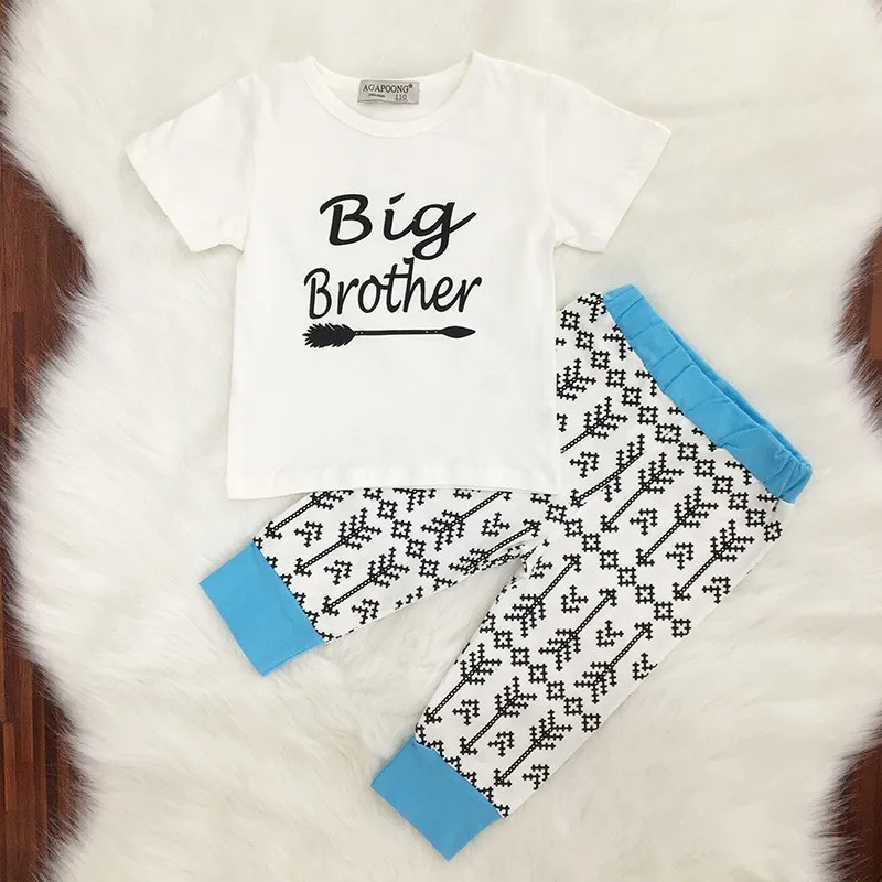 2PCS Baby Infants Printed Arrow Letters Clothes Set Toddler Kids Cotton Summer T-shirts Troursers Outwear | Детская одежда и обувь