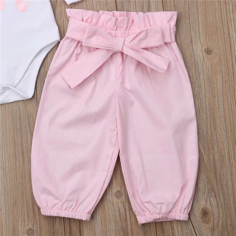 

3Pcs Newborn Kids Infant Baby Girl Autumn Floral Clothes Set Toddler Girls Cotton Bowknot Jumpsuit Romper Bodysuit +Pants Outfit