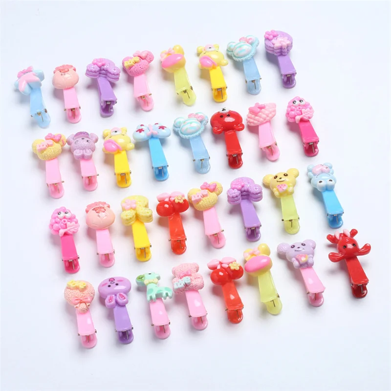 

40Pcs/Lot Korean Fashion Hair Accessories Cartoon Hairclips Flower Hair Clip Cute Barrette Rabbit Headdress Hair Clips for Girls