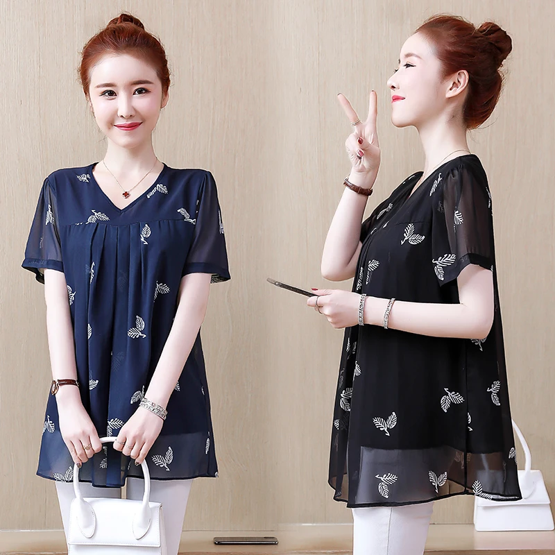 Туника топы для женщин лето 2019 с коротким рукавом повседневная свободная черный