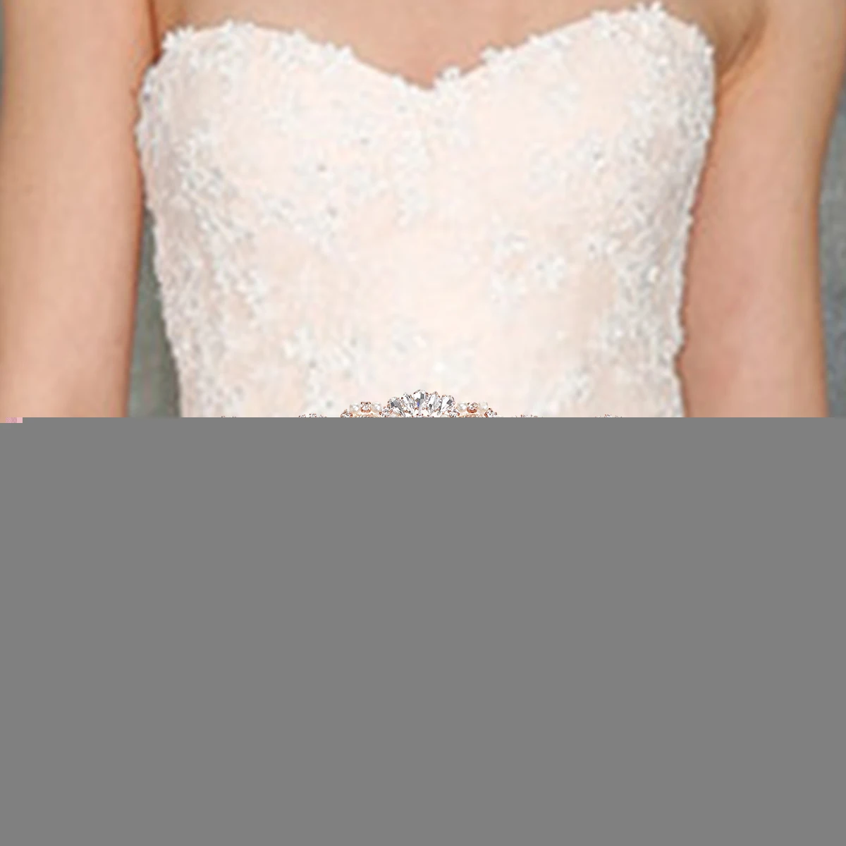 Серебряное розовое золото ручной работы украшенный бусинами и кристаллами