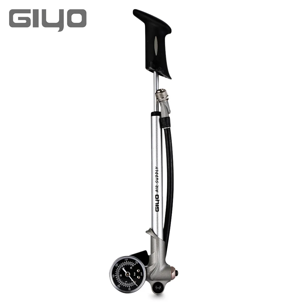 GIYO GS02D складной амортизирующий велосипедный насос с подачей воздуха мини