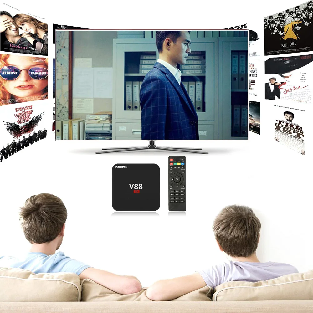 ТВ приставка SCISHION V88 Smart Android 7 1 RK3229 четырехъядерный UHD 4K 1G / 8G Мини ПК WiFi H.265 HD