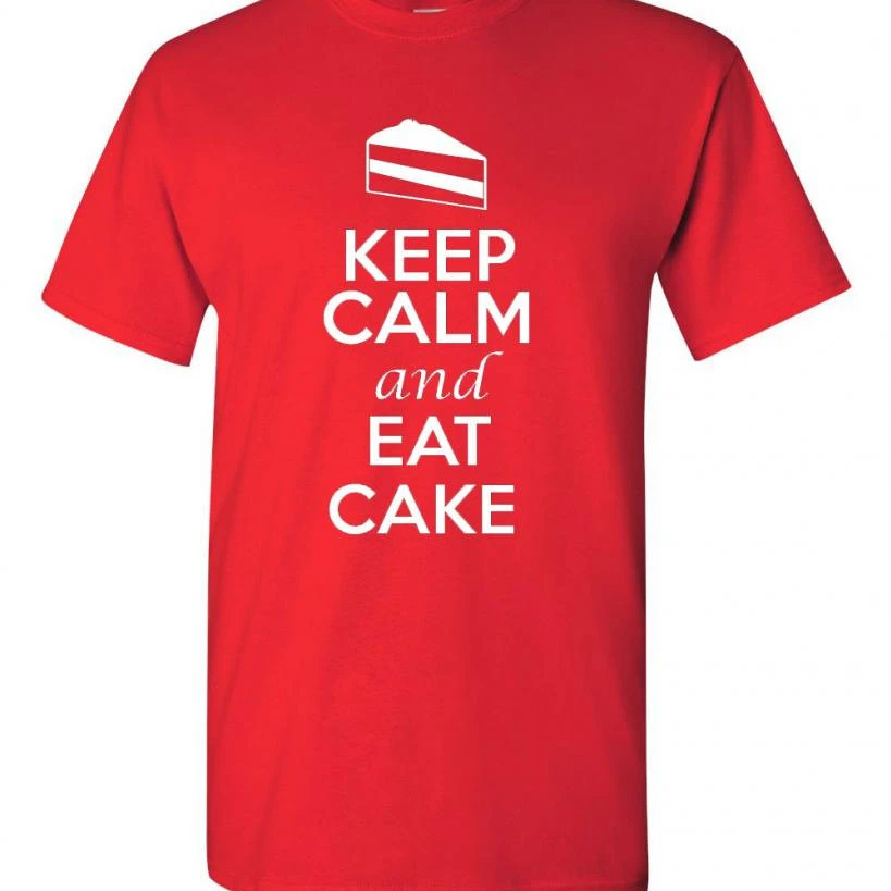 Keep Calm and Eat Cake Adult Novelty T-Shirt Tee |