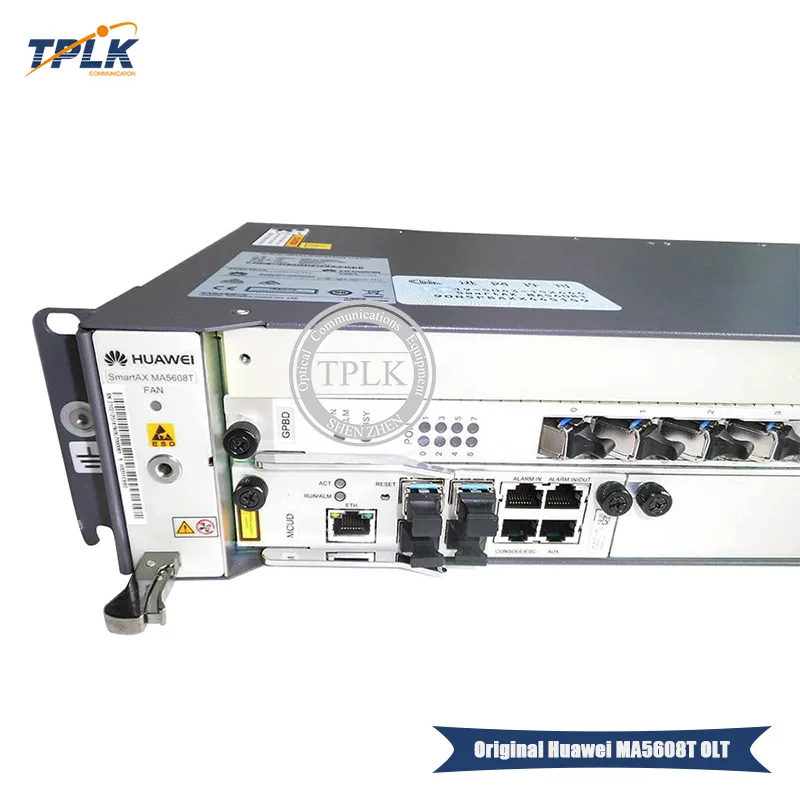 200 Гбит/с Соединительная панель 20 слот емкость Хуа Вэй GPON OLT MA5608T с 1*1G MCUD + MPWD(110 250v) 2