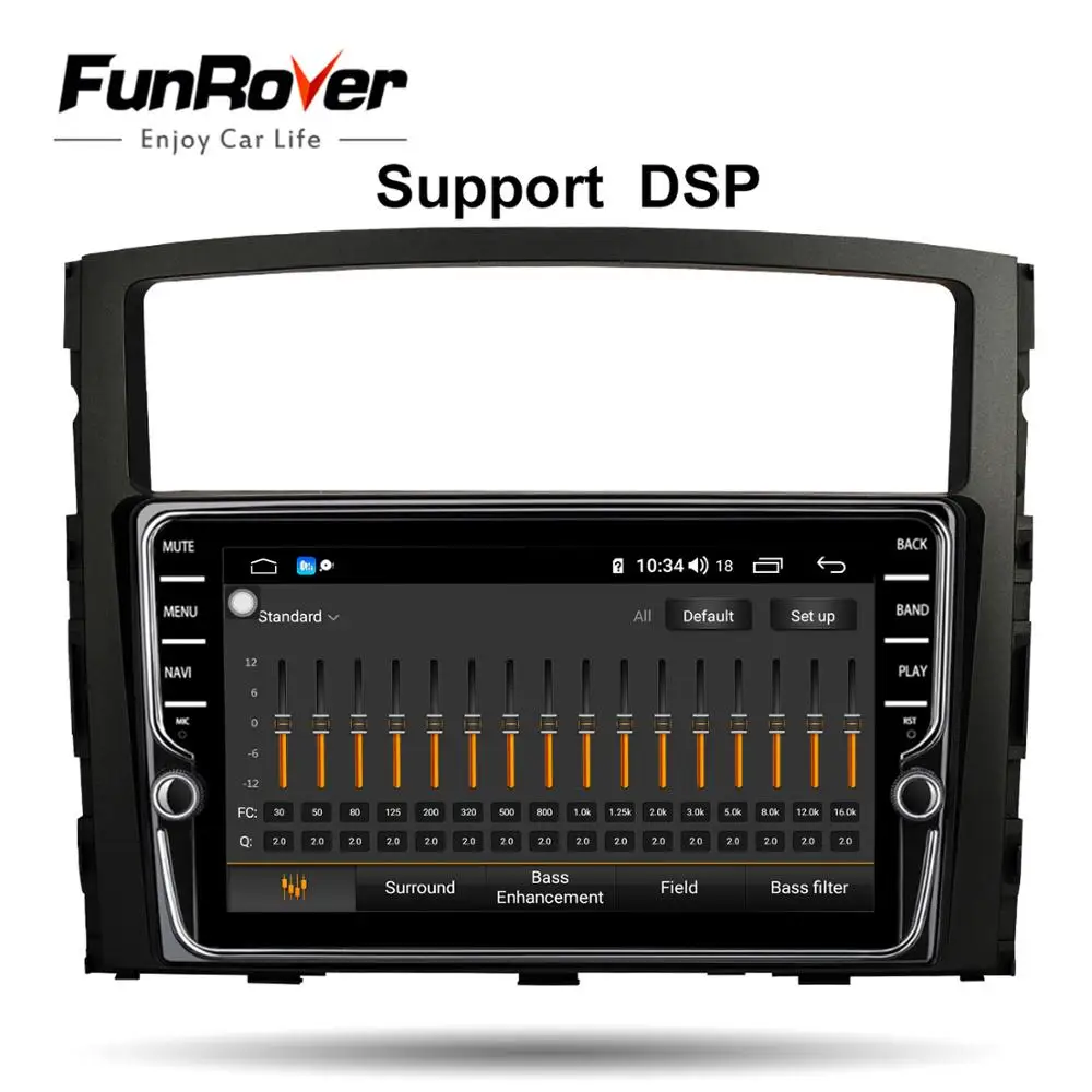 Funrover 8 ядерный android 9,0 2 din Автомобильный dvd-плеер для Mitsubishi Pajero 4 V97 V93 gps навигация Мультимедиа стерео плеер DSP ips