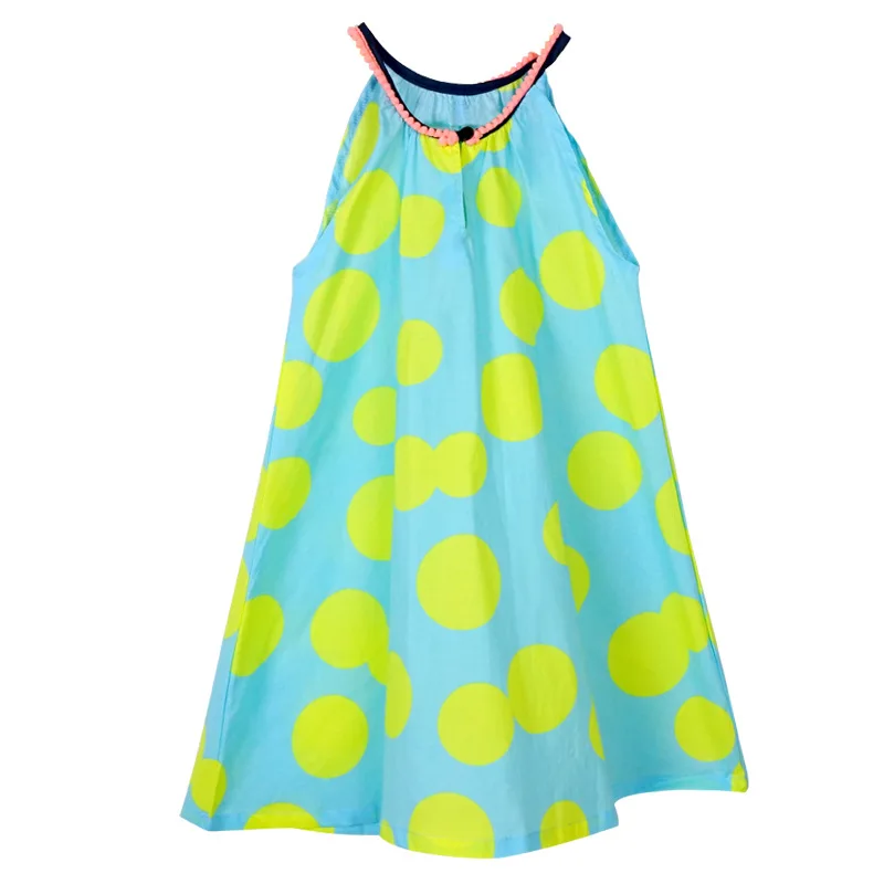 Casual Elegant Girls Cotton Dot Dresses Sling Princess Beach Summer Dress Kids Boho Sundress Children Clothing 3 4 6 8 10 years | Детская