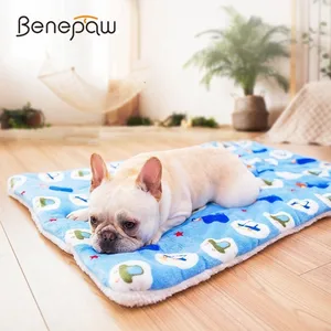 Теплый коврик с 6 узорами в виде собачьей лапы, толстый флисовый матрас для спящей собаки, дышащий всесезонный маленький большой коврик для питомца, подушка