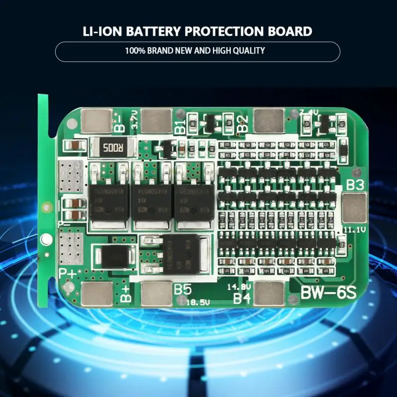 Защитная плата для литий ионных батарей 6S 15A 22 В 24 защитная PCB BMS ячеек 18650 защита