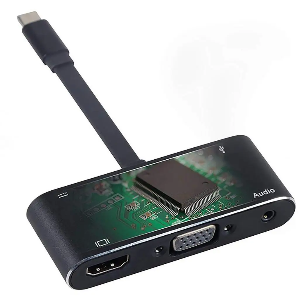 Портативный 5 в 1 USB C к HDMI адаптер 4 type HDMI/VGA/аудио/USB 3 0 порт + (PD) конвертер для