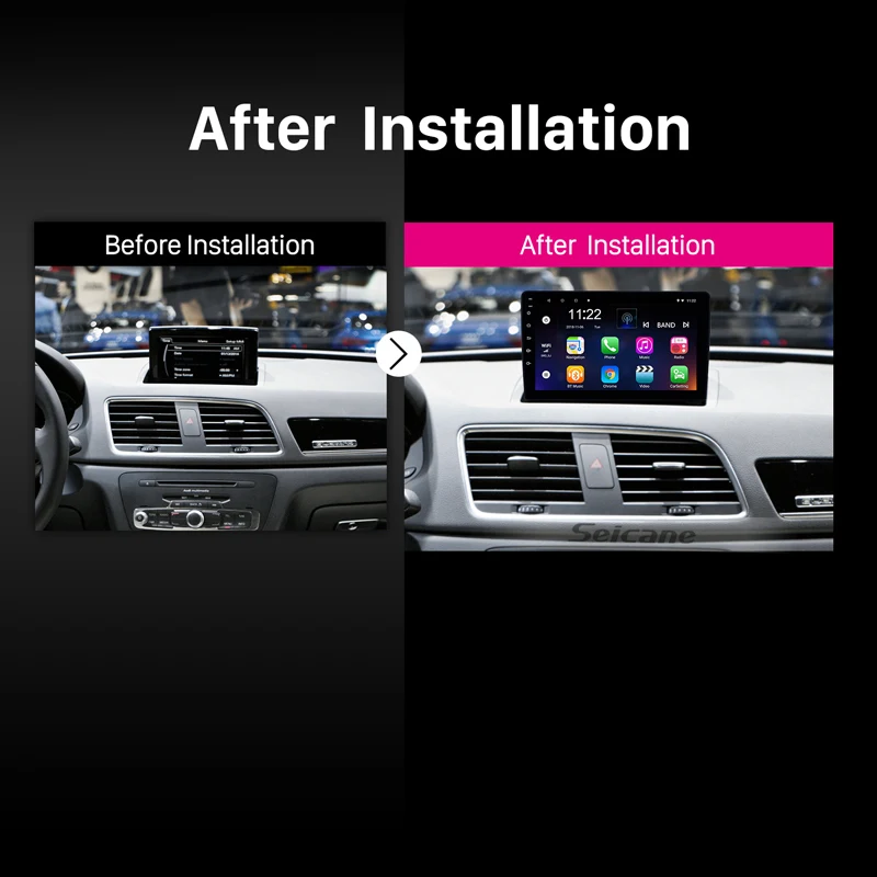 Seicane 9 дюймов 2Din Android 8,1 автомобильный радиоприемник для 2013- AUDI Q3 gps навигация Bluetooth аудио мультимедийный плеер головное устройство