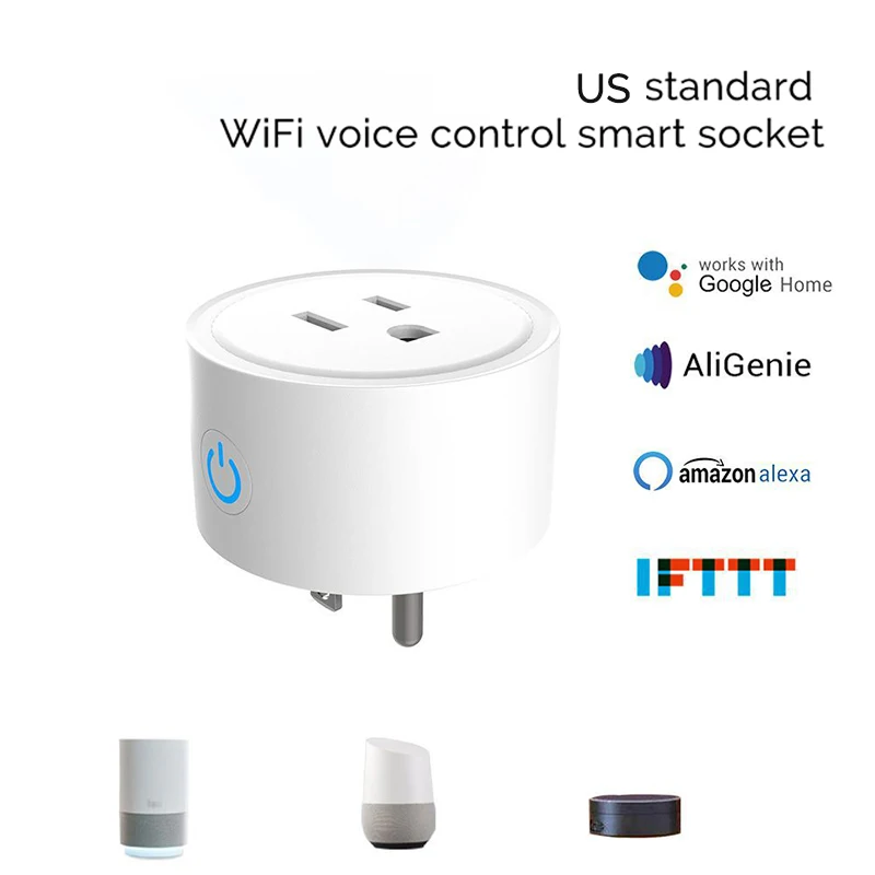 LEORY Smart Plug Wifi Socket power Monitor US Голосовая ПДУ для умного дома с таймером совместим Alexa и