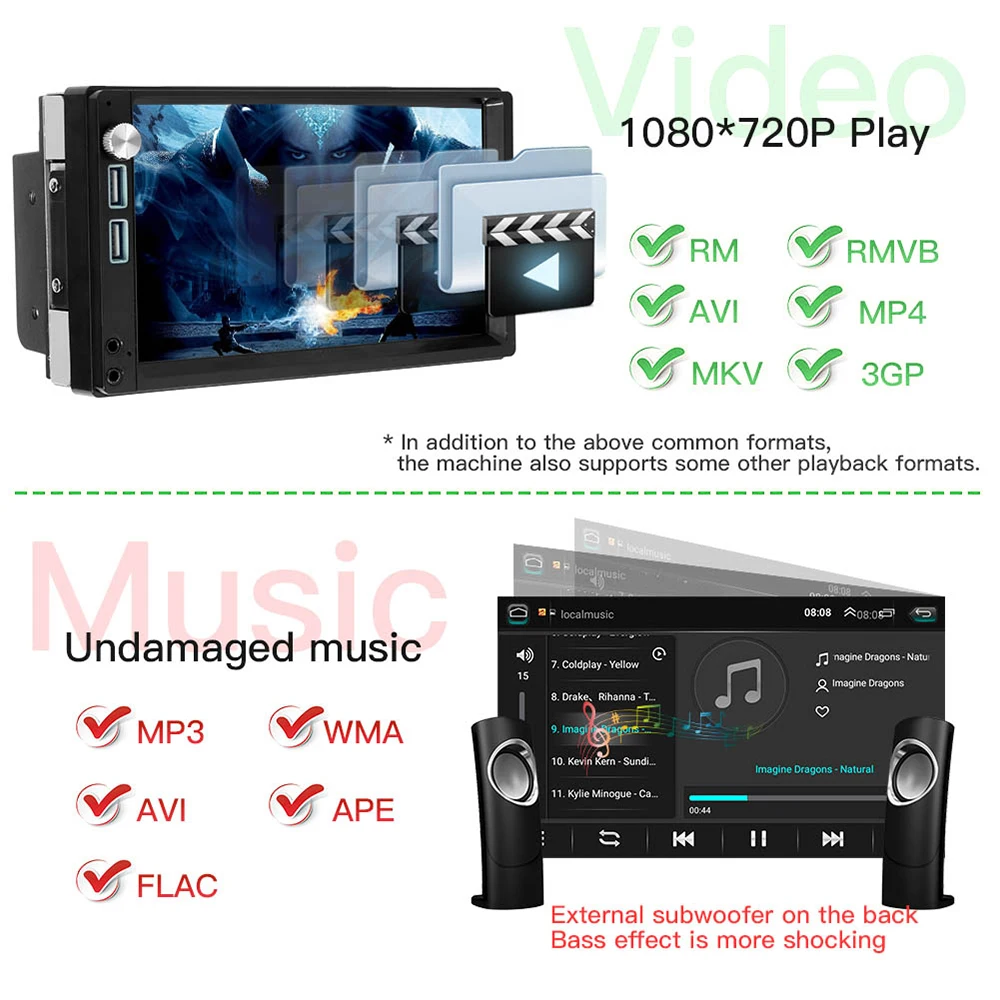 2 в 1 USB автомобильный комплект для IOS Android FM Автомобильный мультимедийный плеер