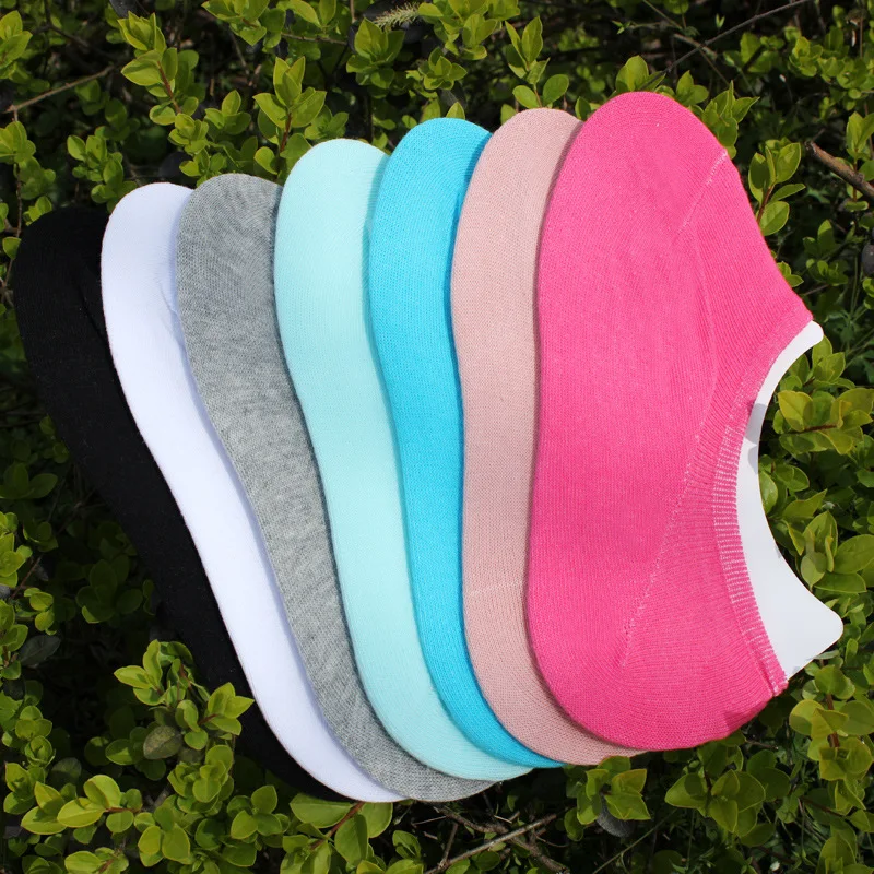 horswula 5 pairs Candy-Colored Invisible Socks Female Korean-Style Breathable Cotton Boat Women 2019 New | Женская одежда
