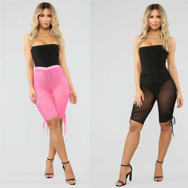 HIRIGIN Sexy Women Mesh Swimsuit Cover Ups Summer Party Shorts Sheer Perspective Lady Suit | Женская одежда