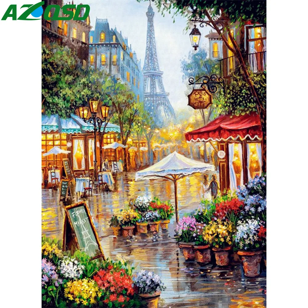 Картина маслом по номерам AZQSD Безрамная на холсте для гостиной Декор дома