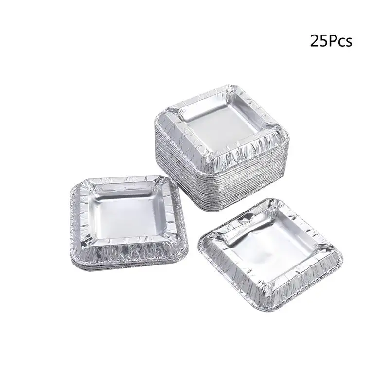 25Pc Aluminum Foil Unbreakable Disposable Ashtray Tobacco Ash Holder Anti-fall Small Portative Cigar | Дом и сад