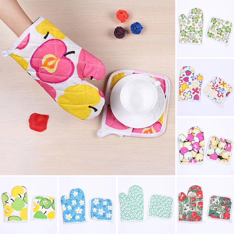 2pcs/set Practical Microwave Glove Pad Heat Proof Mat Kitchen Baking Tool | Дом и сад