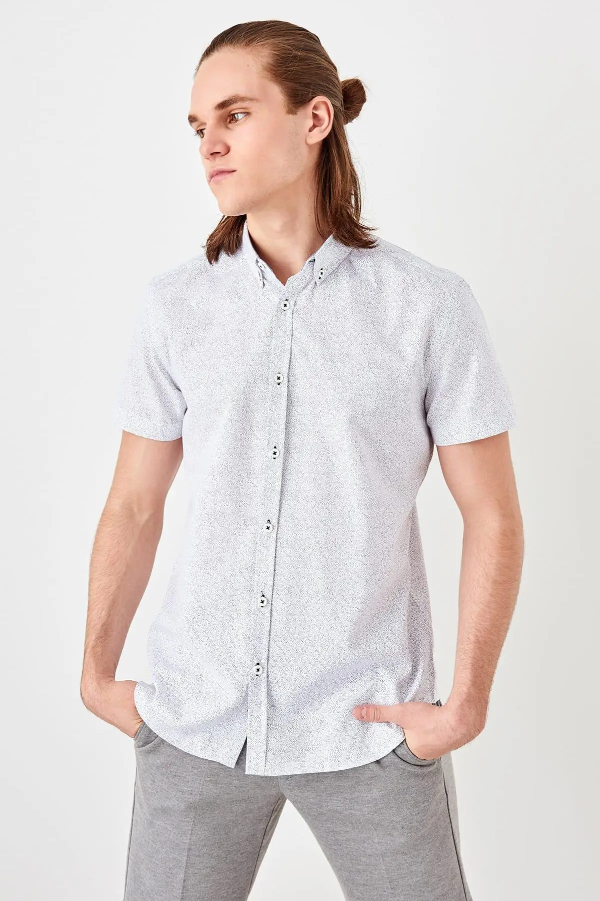 Trendyol Новый Белый для мужчин Slim Fit рубашка TMNSS19FO0015 |
