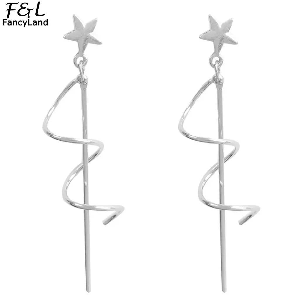 Shape Pair Spiral Tassel Charm Jewelry Earrings Gift New Wedding Trendy of Dating Casual Party Fashion Women | Украшения и