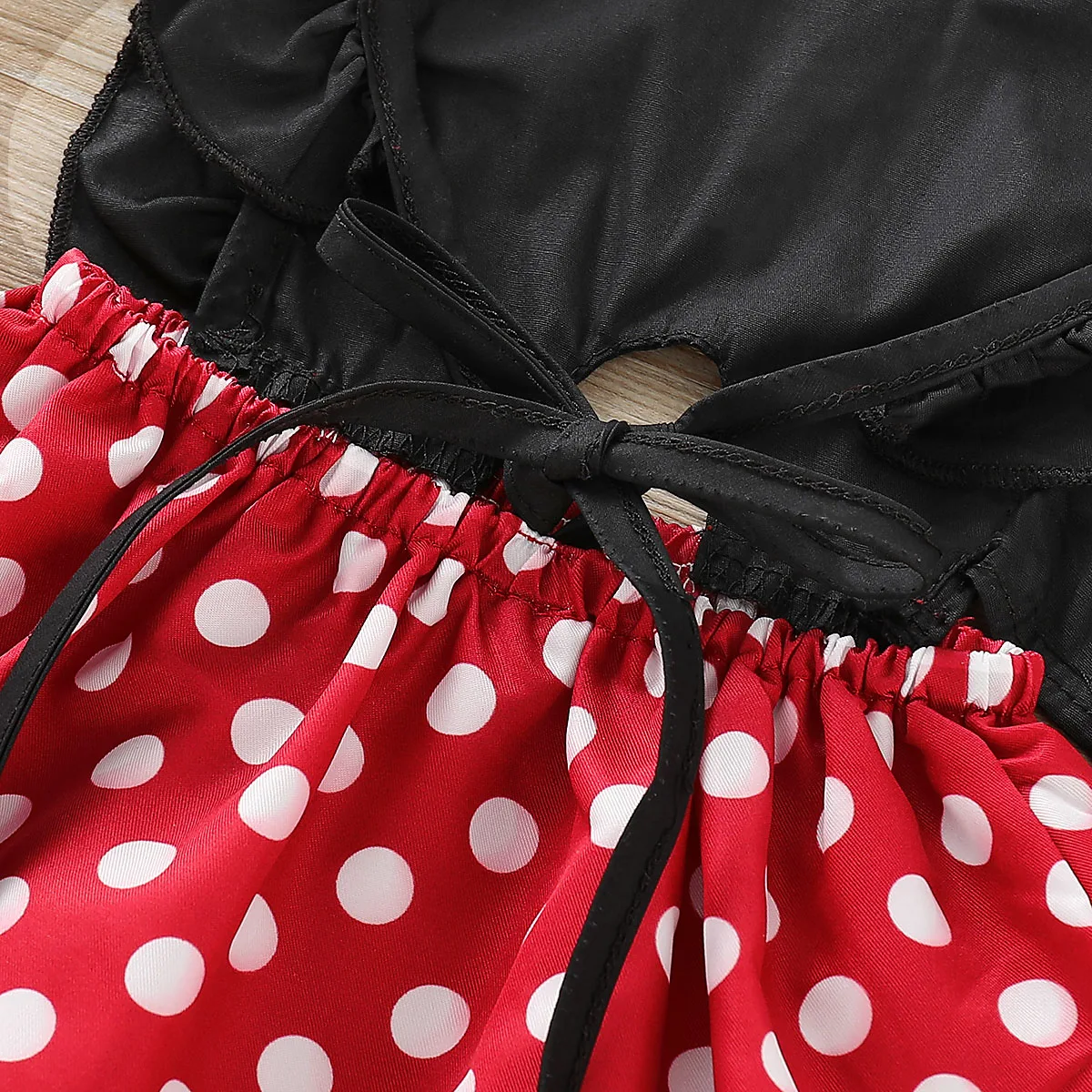 Летнее платье принцессы в горошек без рукавов с оборками|Платья| |