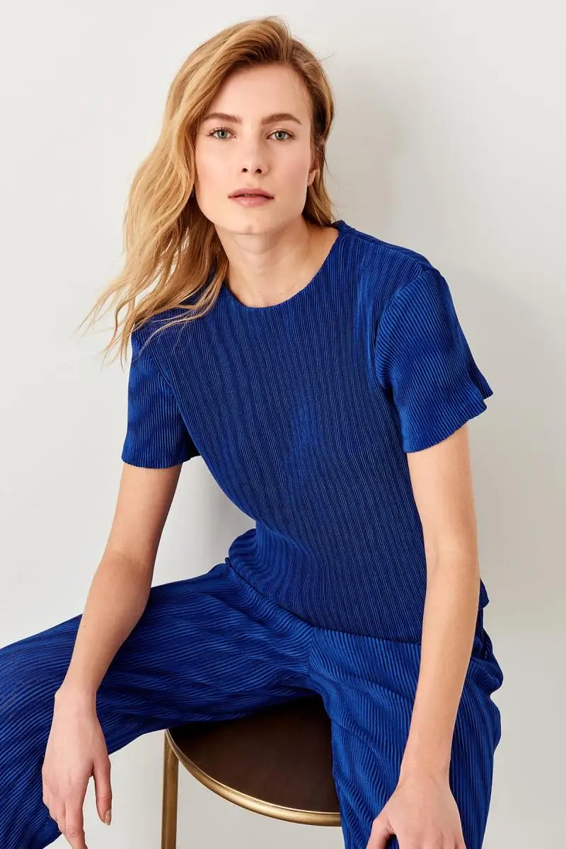 Trendyol Saks плиссированная трикотажная блузка TWOSS19VG0111 |