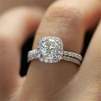 silver color rings for women bridal wedding trendy jewelry engagement rings