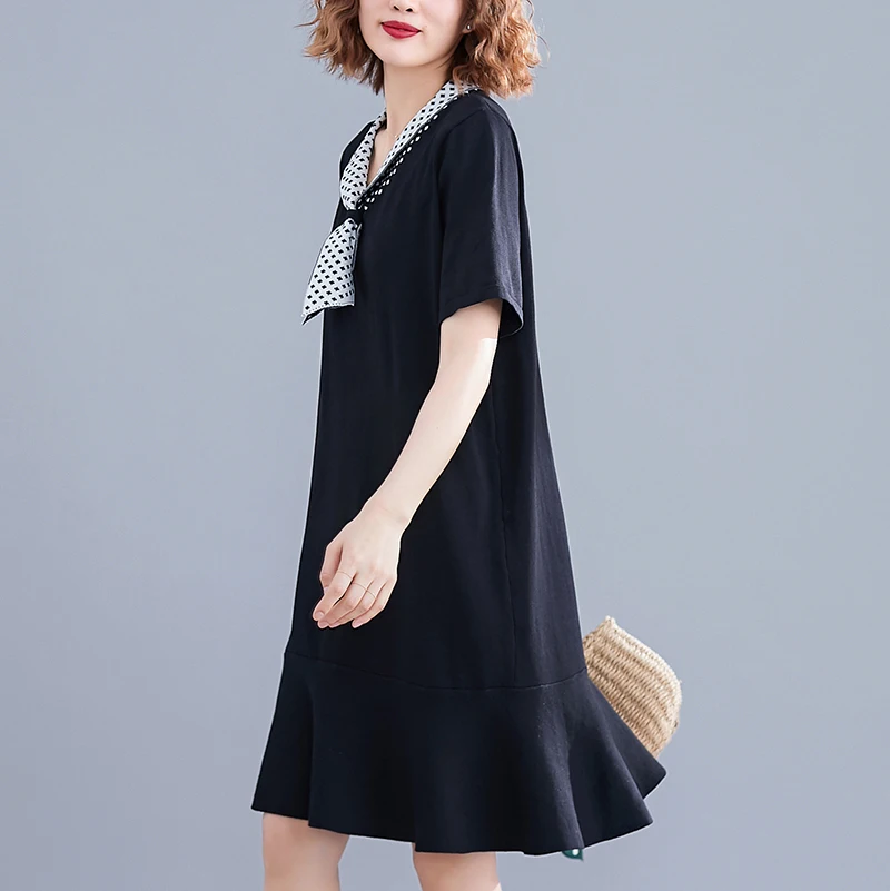 Летняя одежда легкий тонкий бант длинный Шелковый лист лотоса край платье