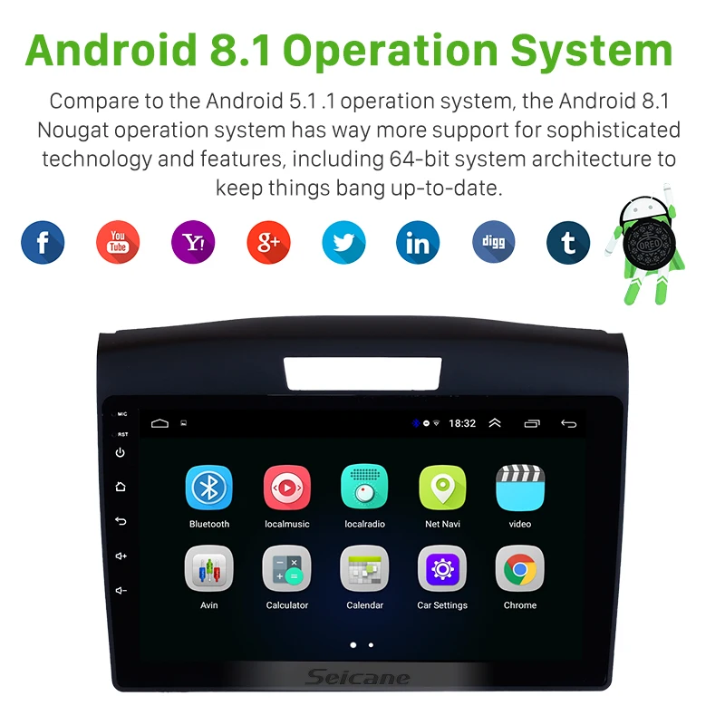 Seicane 9 &quotавтомобиль 2Din Android 8 1 радио gps HD Navi для Honda CRV 2011 2012 2013 2014 2015 с Bluetooth Сенсорный