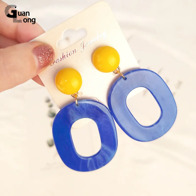 Женские акриловые серьги guanдлинный большие геометрические серьги-капельки из