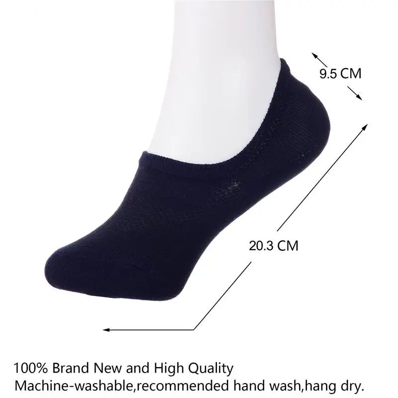 Модные мужские носки с низким вырезом 3 пары хлопковые мокасины нескользящие