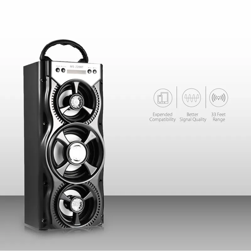 GBTIGER MS-220BT Bluetooth динамик с fm-радио AUX USB TF слот для карты портативный Bluetooth динамик с светодиодный подсветкой