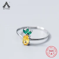 pure 925 sterling silver european american new design concise beautiful pineapple fruit open ring fine jewelry