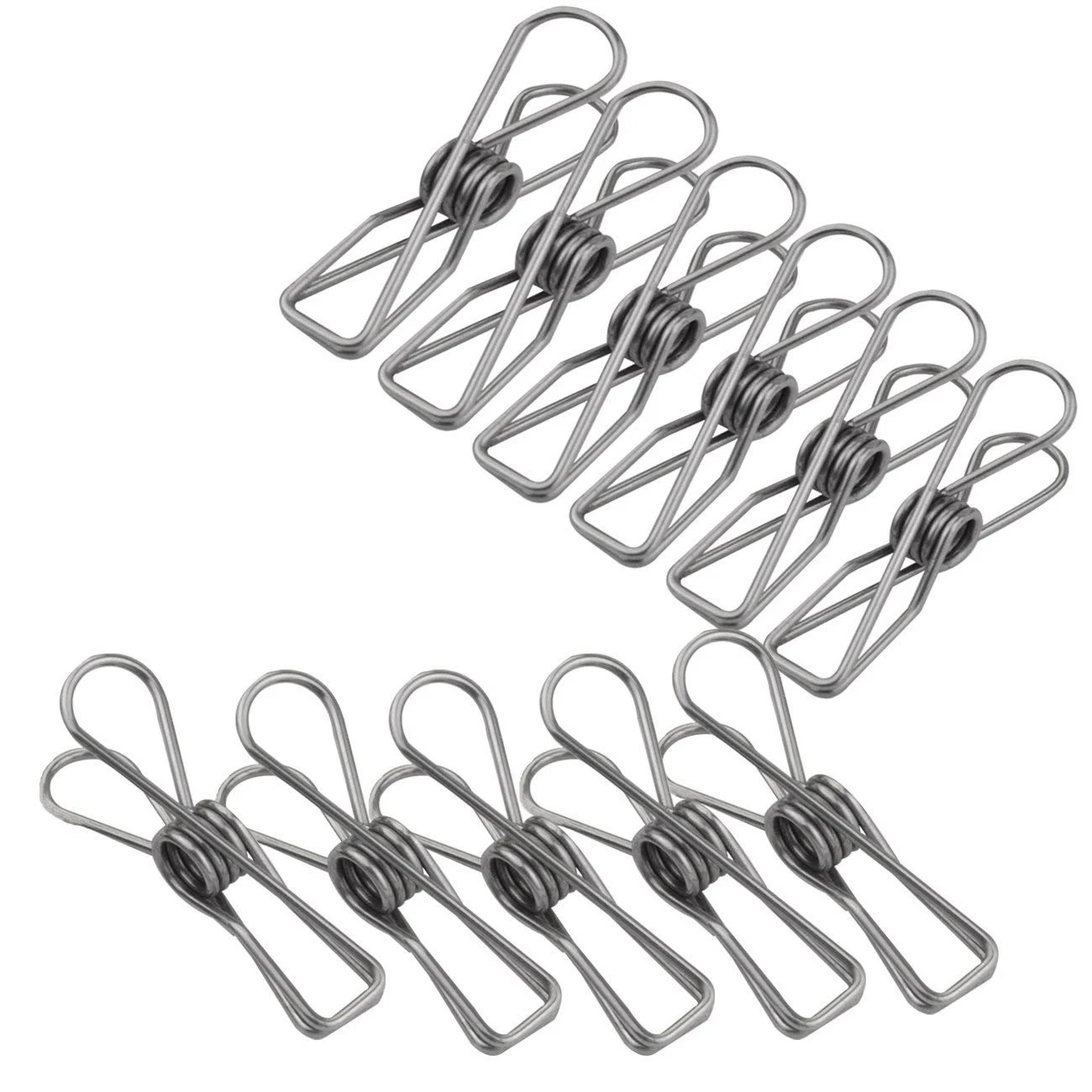 80pcs Stainless Steel Clothes Pins Utility Clips Hooks Clothesline Clip 2.2inch for Outdoor Indoor Drying Home Laundry Office | Дом и сад