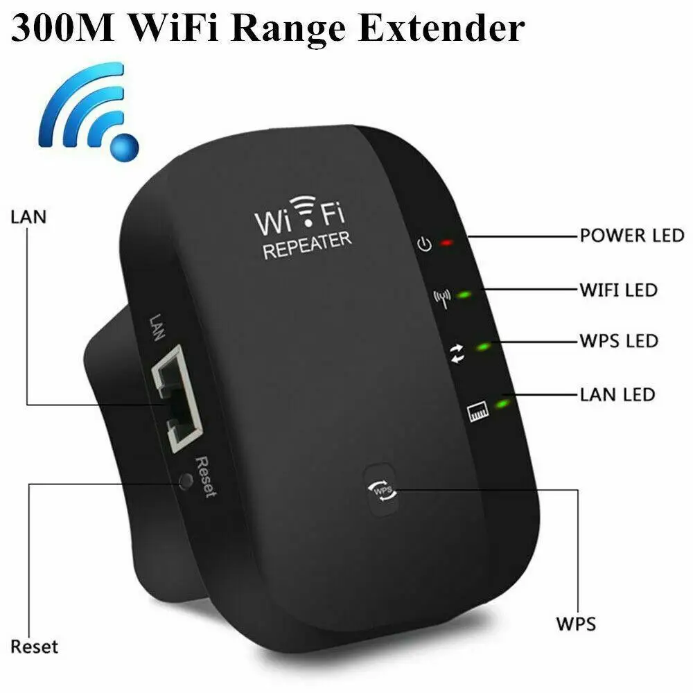 Беспроводной усилитель сигнала ретранслятора WiFi Range Extender 802.11N/B/G 300mbps Repetidor Wifi Wps