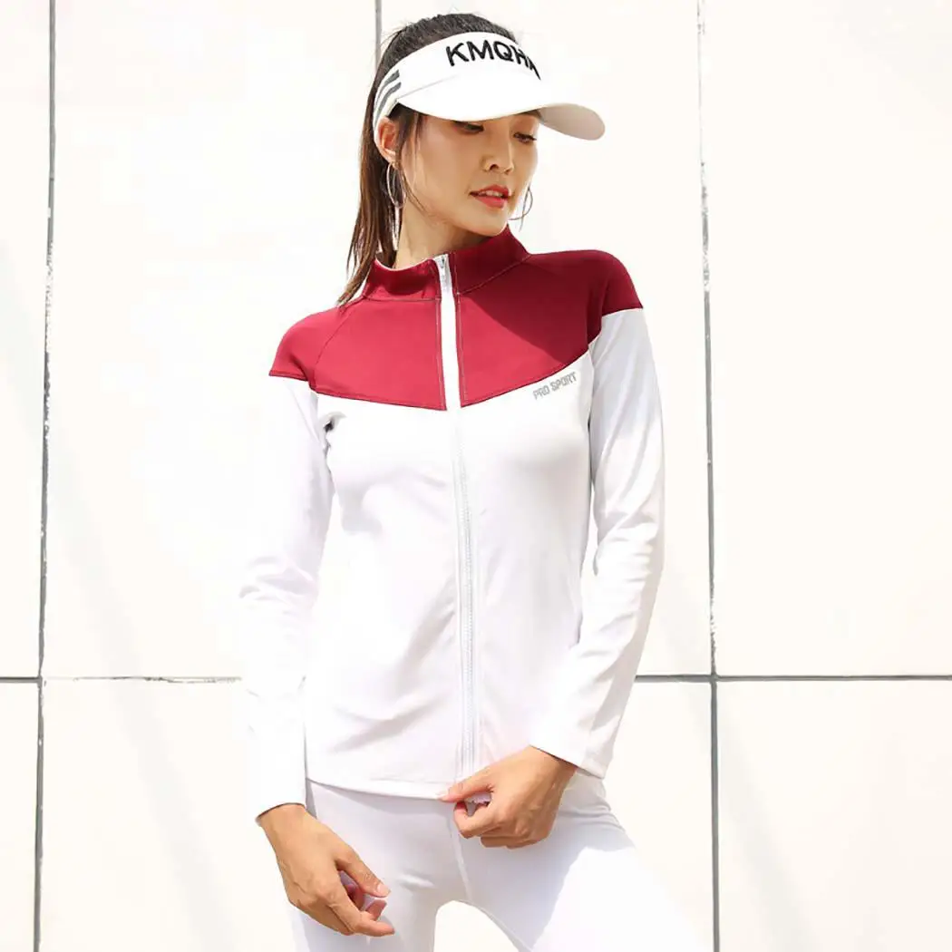 Женская Повседневная куртка с воротником-стойкой синяя или белая спортивная