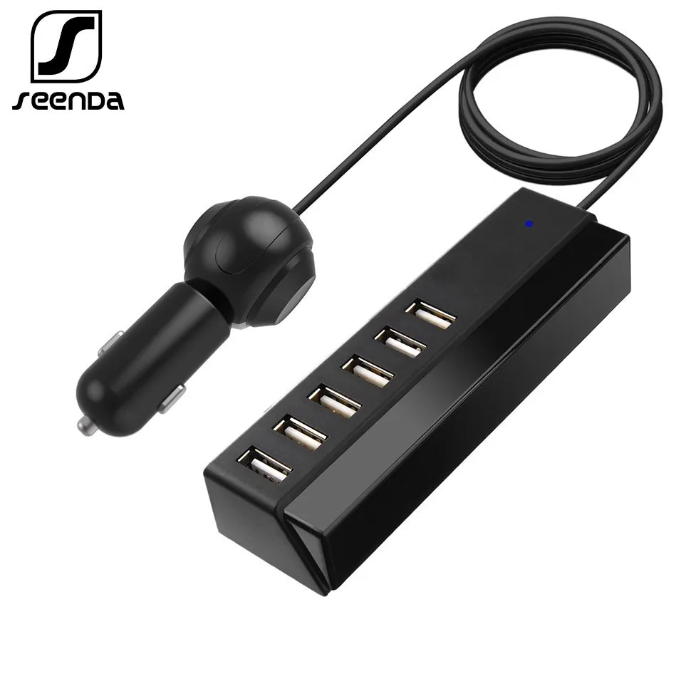 SeenDa 6 портов USB Автомобильное зарядное устройство 65W 13A автомобильное для iPhone Samsung