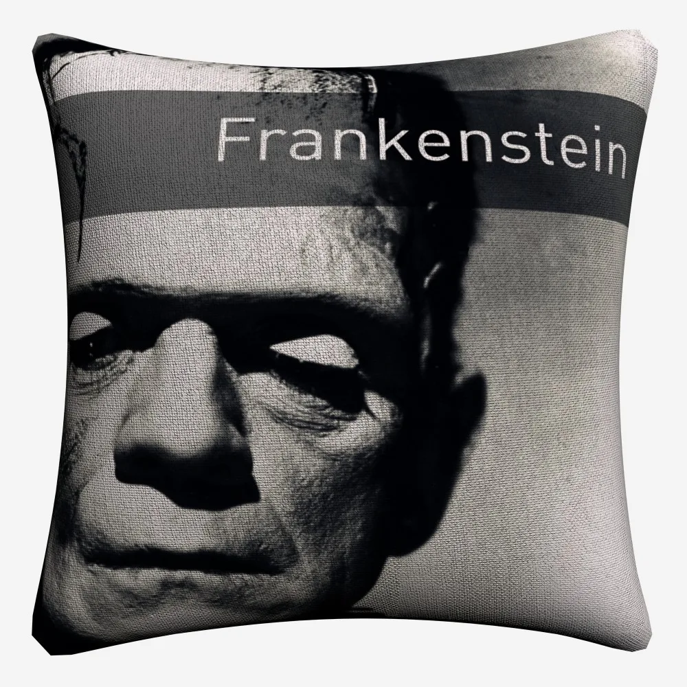 Мягкие хлопковые льняные наволочки Frankenstein с акварельным рисунком ужасов 45x45 см