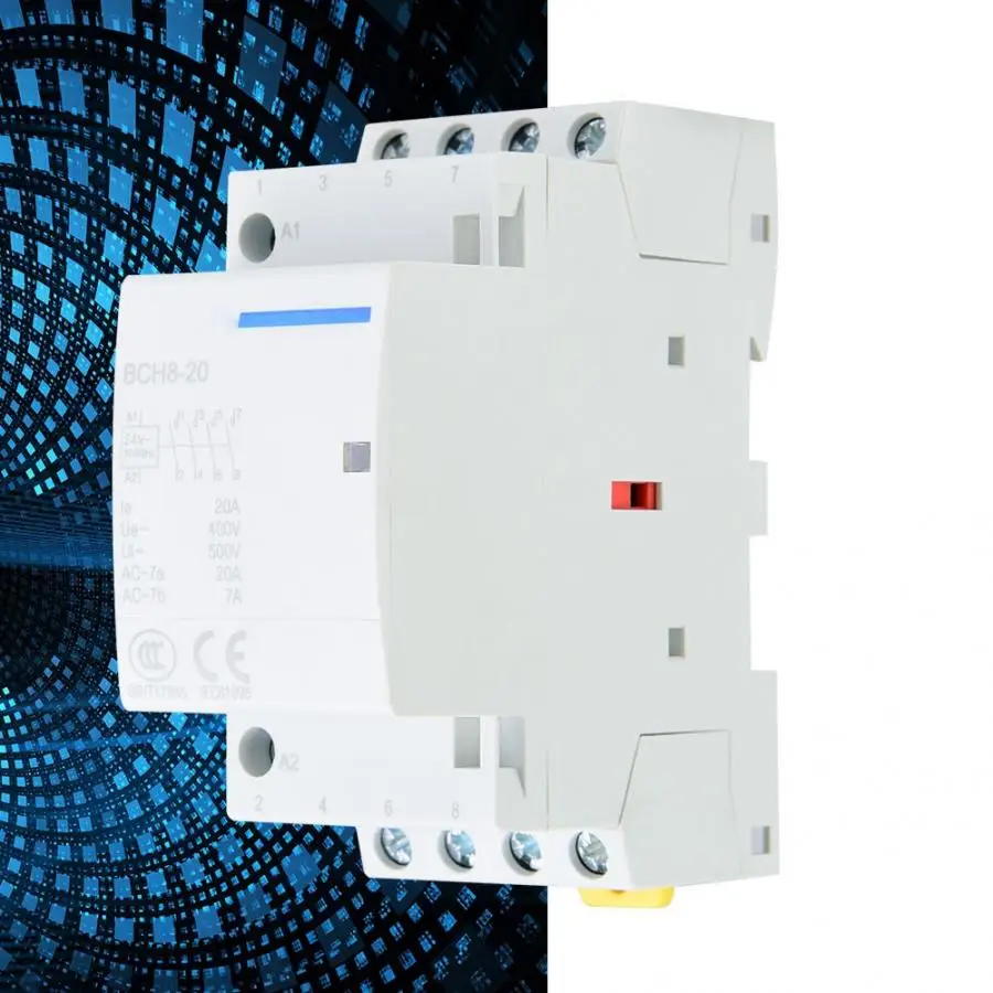 Контактор 4P 4NO 20A 24V 220 V/230 V 50/60Hz AC контактор для дома на din рейке магнитный