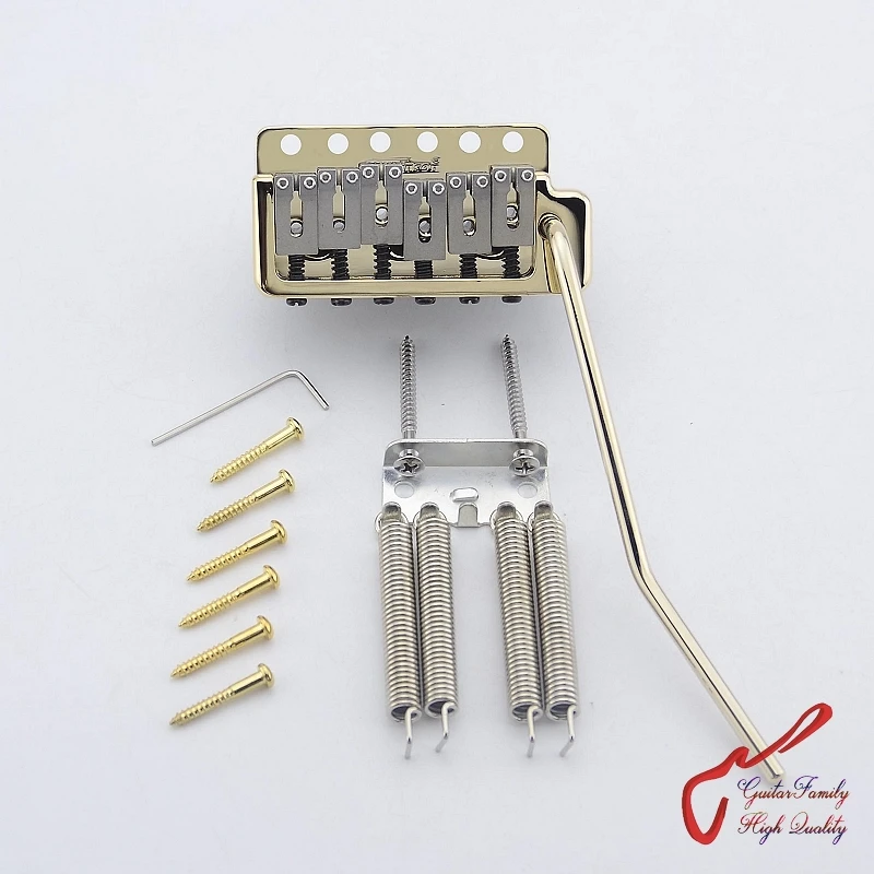 Genuine Wilkinson WVPC-SB Electric Guitar Tremolo System Bridge . Steel Saddle . Steel Block  ( Gold ) Made In Korea