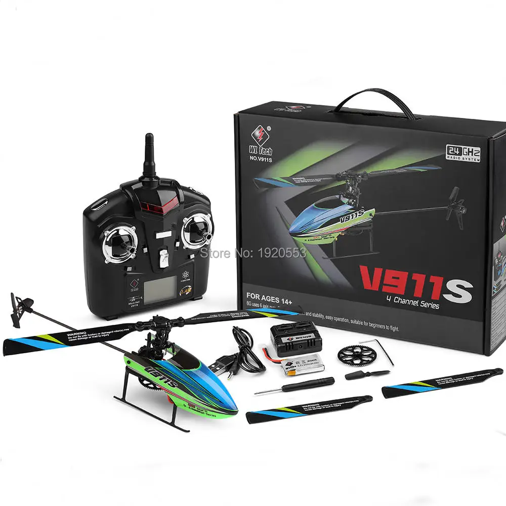 WLtoys Радиоуправляемый вертолет V911S 4CH неэлерон радиоуправляемые вертолеты с 6