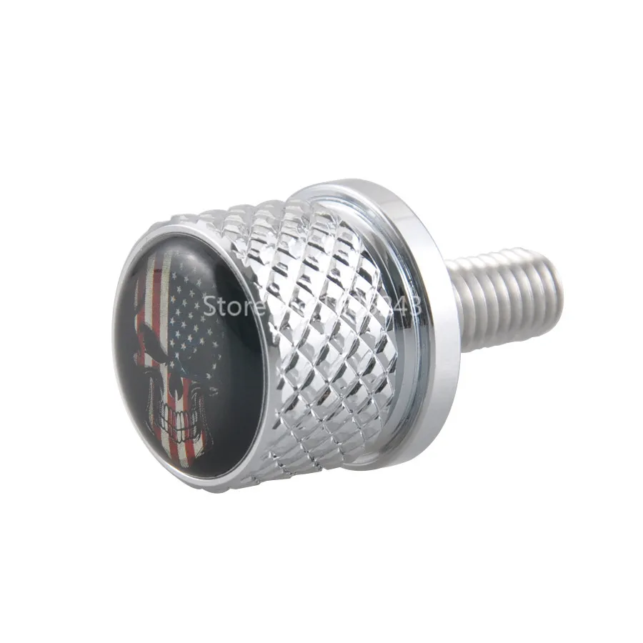 Chrome 8mm Quick Release Skull US Flag Seat Bolt Screw Fit For Victory Cross 2014-up 15 16 17 18 | Автомобили и мотоциклы