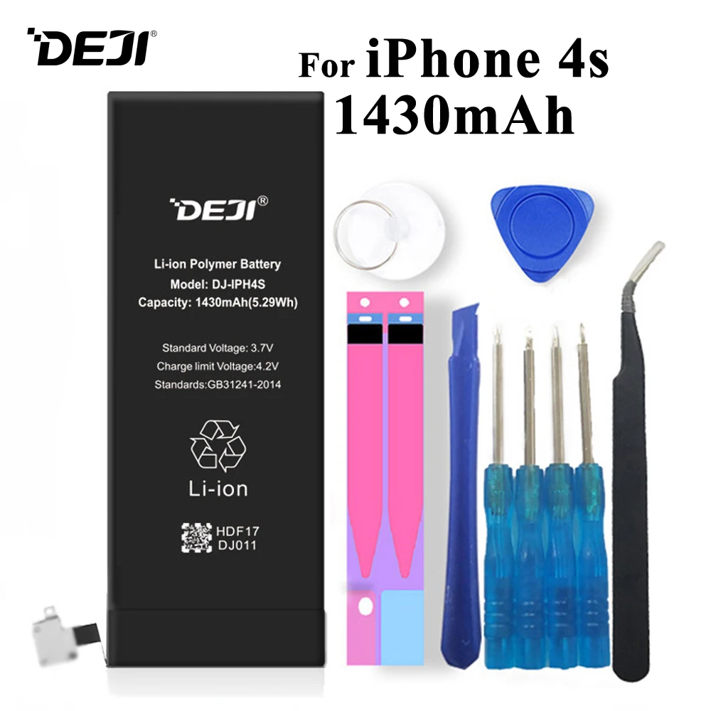 Батарея Deji для iPhone 4S 4GS Apple iPhone4s емкостью 1430 мАч встроенный литий полимерный