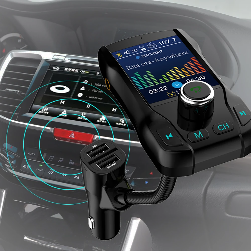 Автомобильный беспроводной FM передатчик Bluetooth 3 0 вращающийся на 360 градусов MP3
