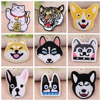 fortune cat patch embroidered ironing stickers punk animal tiger patches for clothes iron on patches pet dogs cats parches decor