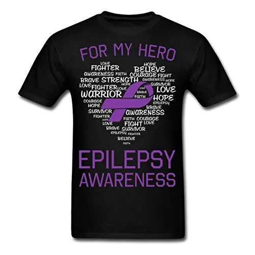 Крутые футболки с круглым вырезом Epilepsy Awards For My Hero мужские коротким рукавом из