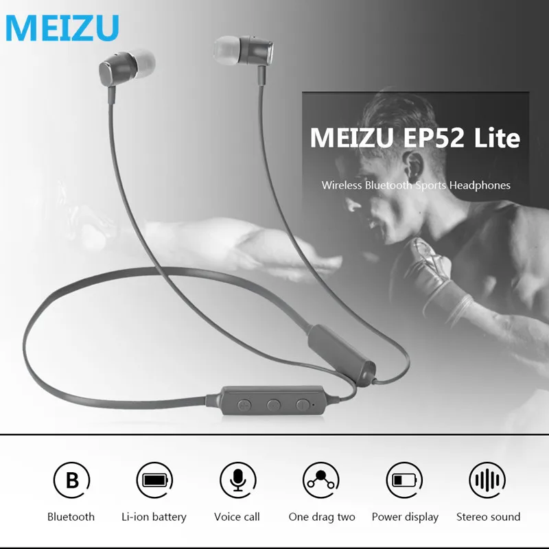 Meizu EP52 Lite Bluetooth наушники Водонепроницаемый IPX5 8 часов воспроизведения Спорт 4 2