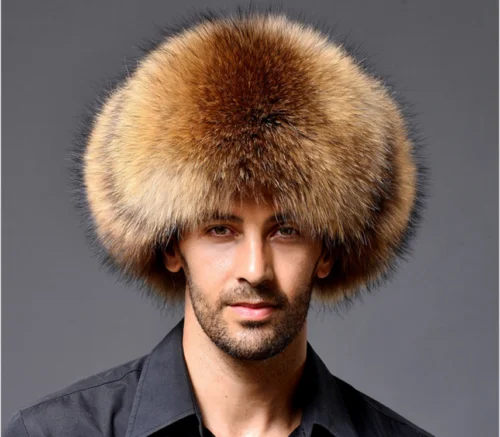 Ushanka мужские зимние теплые шапки-бомбер из натурального меха енота и ягненка